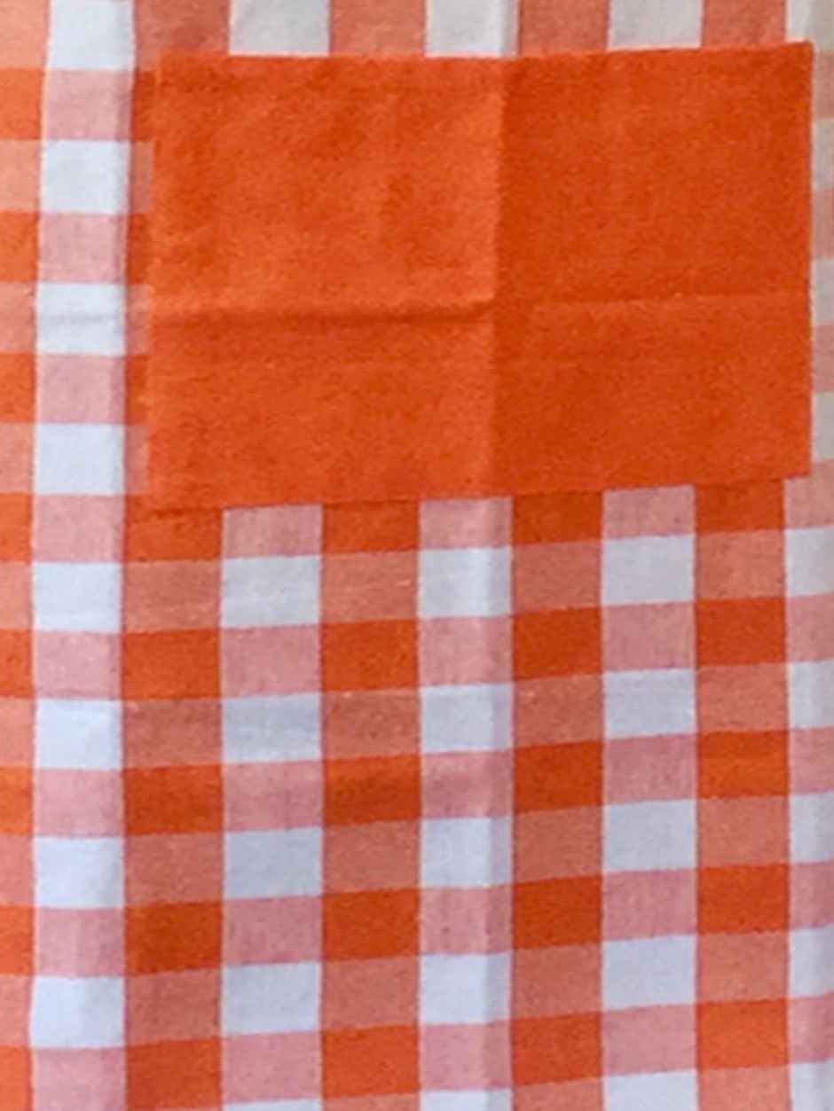 Lushomes Kitchen Apron Set - Orange & Red Checks