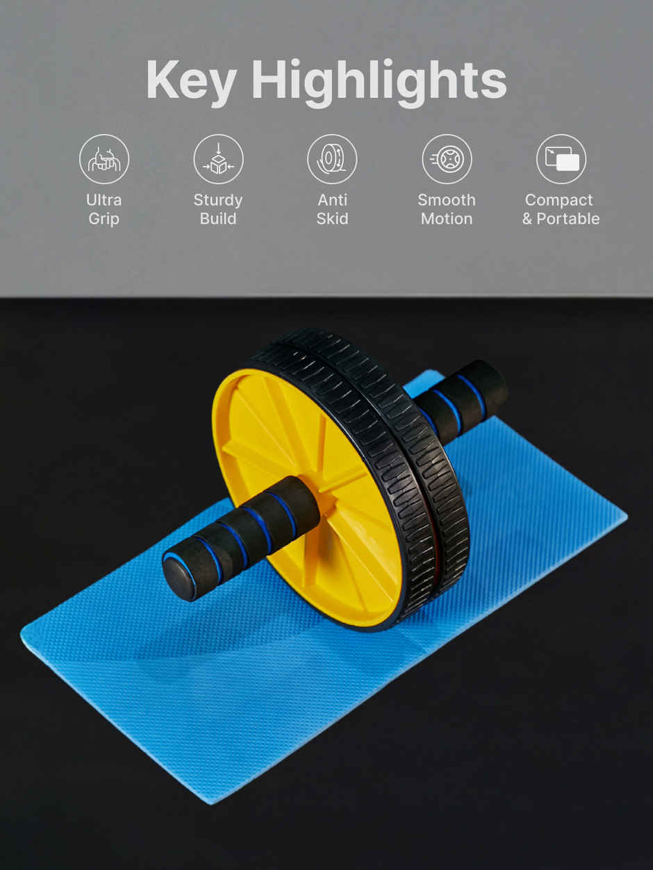 Cultfit Abs Roller with Knee Mat | Anti Skid