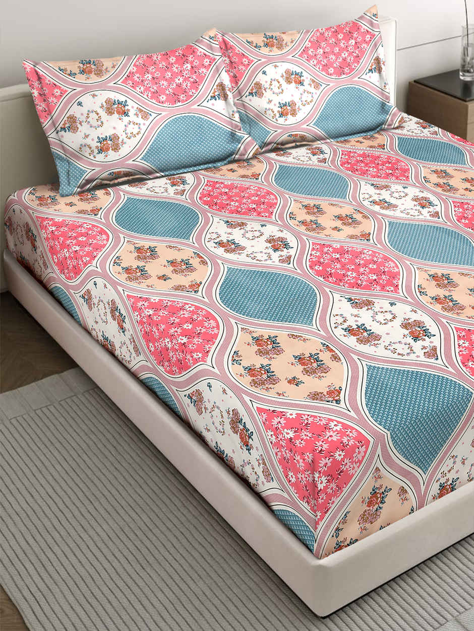 Status Crown Superfine Microfiber Queen Bedsheet | Garden Grace | 220 x 250 cm