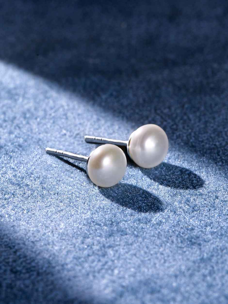 Accessorize London Sterling Silver Small Freshwater Pearl Stud Earrings