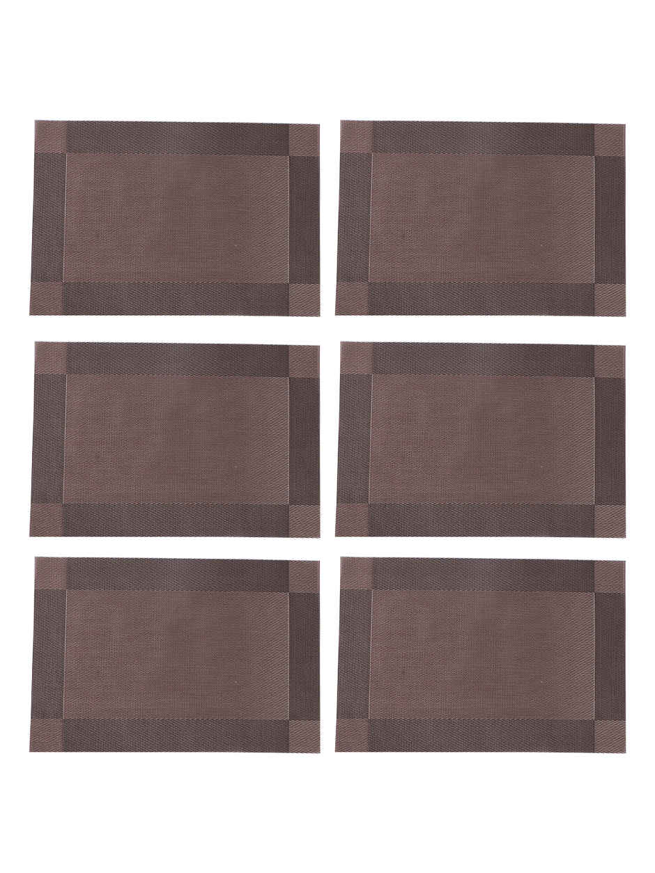 BIANCA Premium Woven PVC Placemat Dining Table | 12 X 18 | Alpine | Geometric Copper