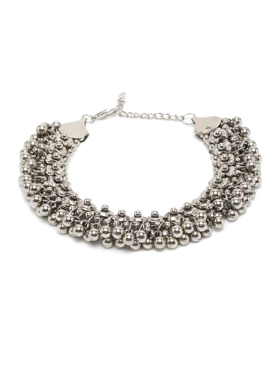 Youbella Jewellery German Tribal Stylish Handmade Anklets For Girls And Women (Silver)(Ybank - 60026)