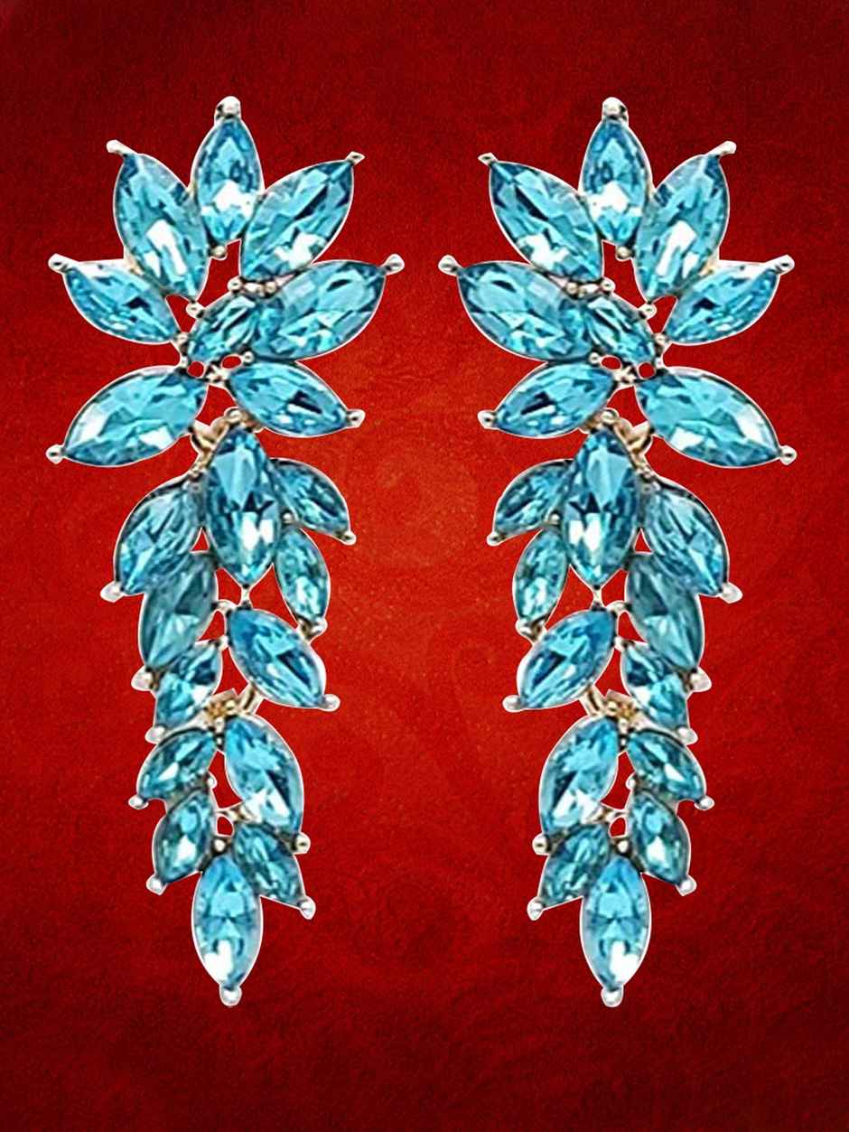 Youbella Jewellery Earrings For Women Crystal Earrings For Girls And Women (Aqua Blue)(Ybear - 32433)