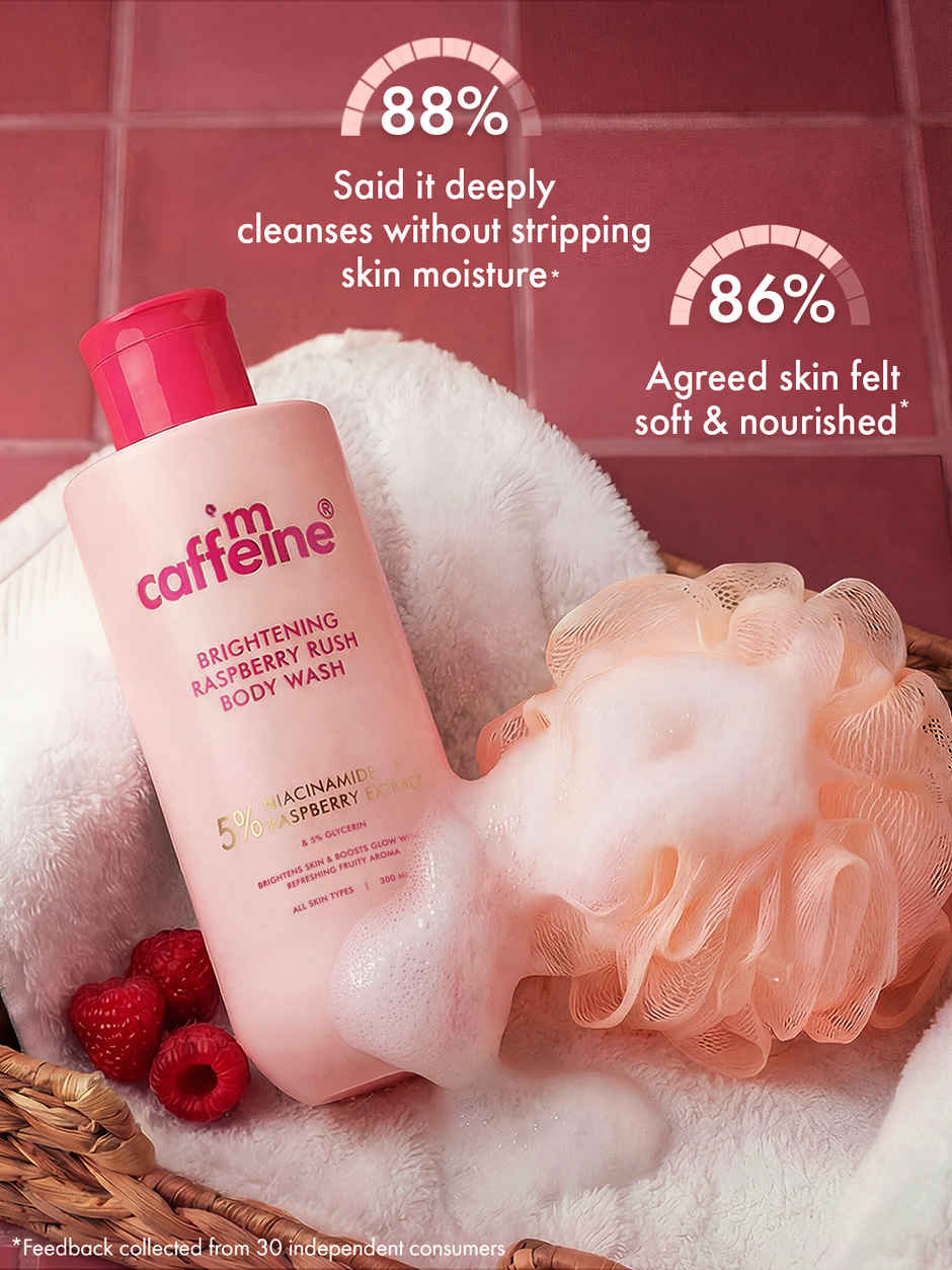 mCaffeine Brightening Raspberry Rush Body Wash