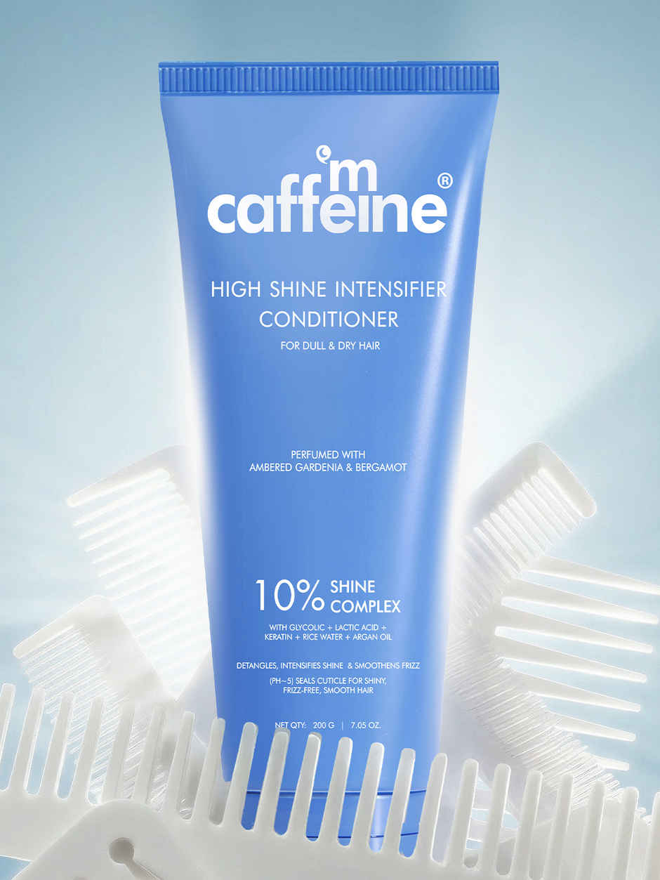 mCaffeine Glossy Hair Conditioner, 10% Shine Complex, Shinier Hair, 48Hr Anti Frizz