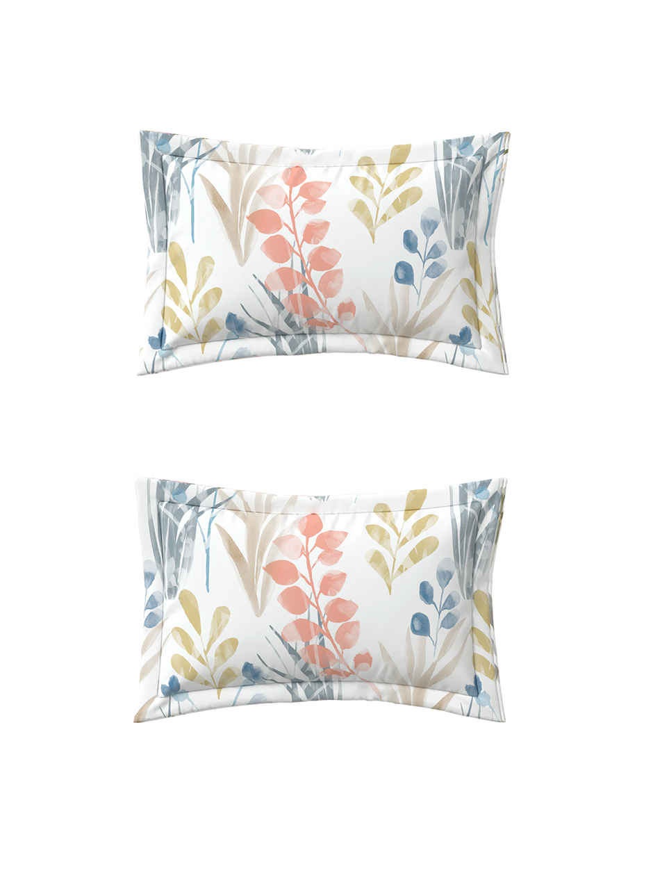 D'Decor Gifting Cotton Queen Flat Bedsheet | 145 TC Two Pillow Covers | Floral Pink