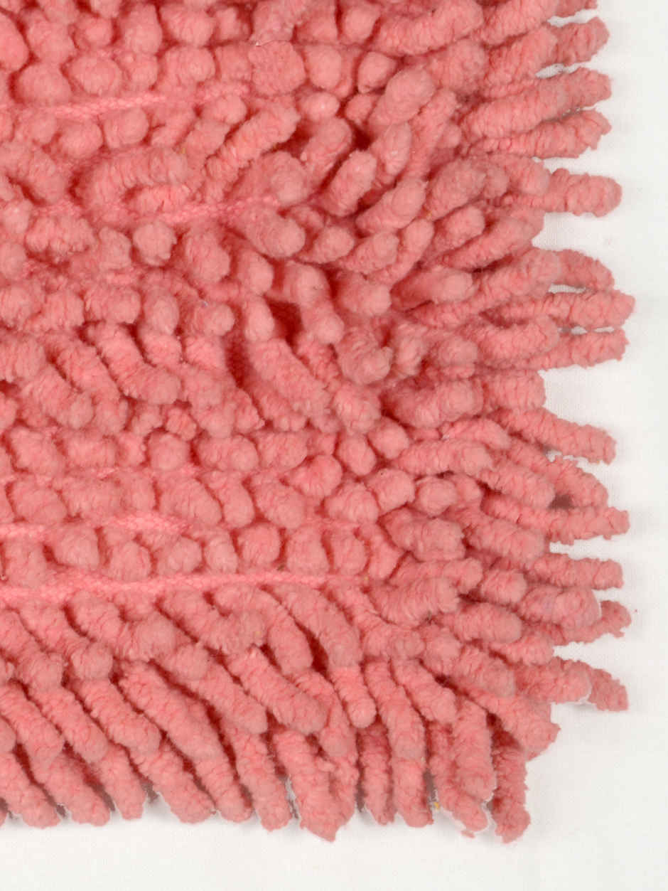 Saral Home Cotton Anti-Slip Water Absorbent Bath Mat | Light Pink - 40 x 60 cm