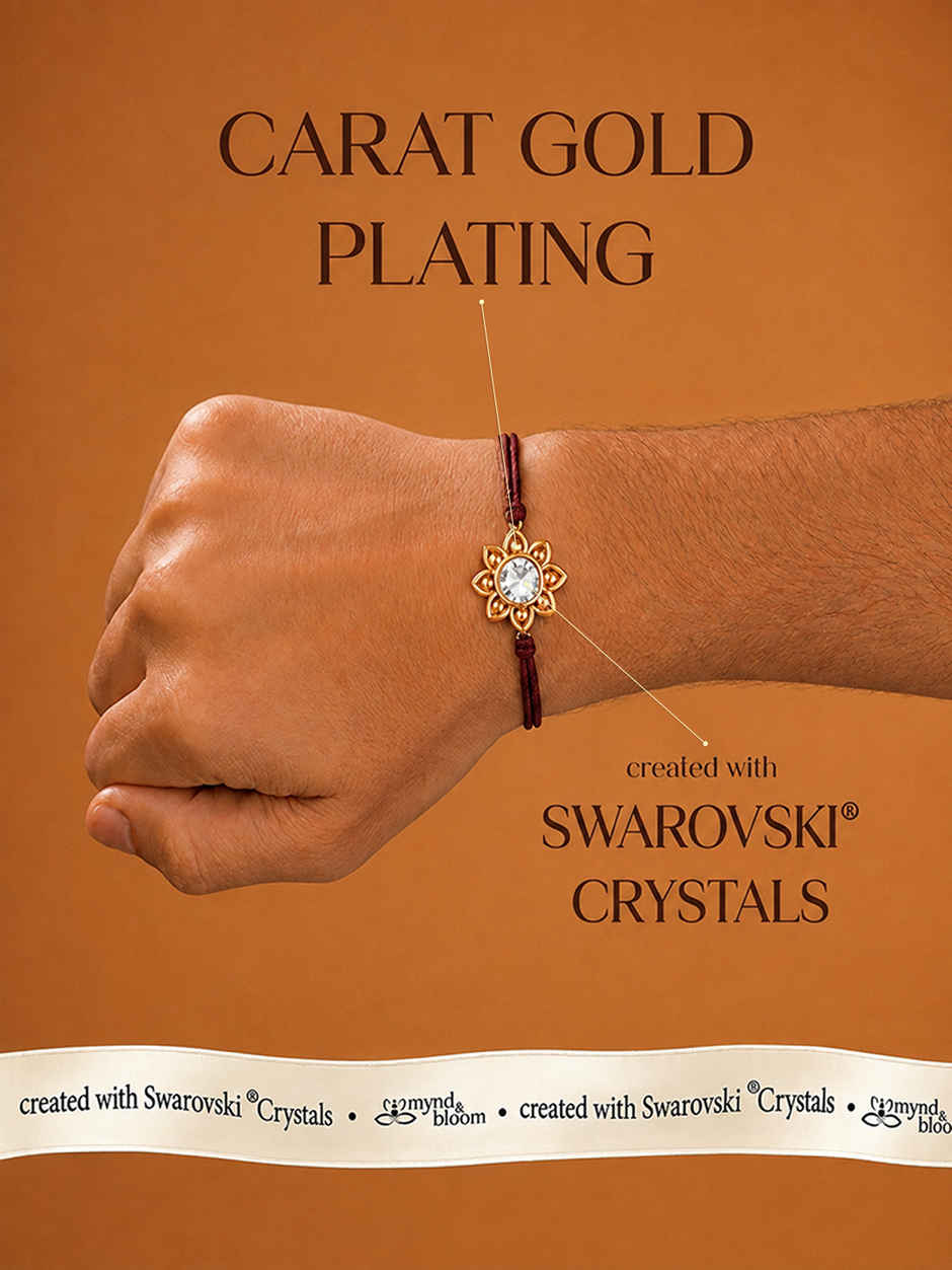Swarovski - Fleur de Lotus Rakhi Rakhi | Carat Gold Plating