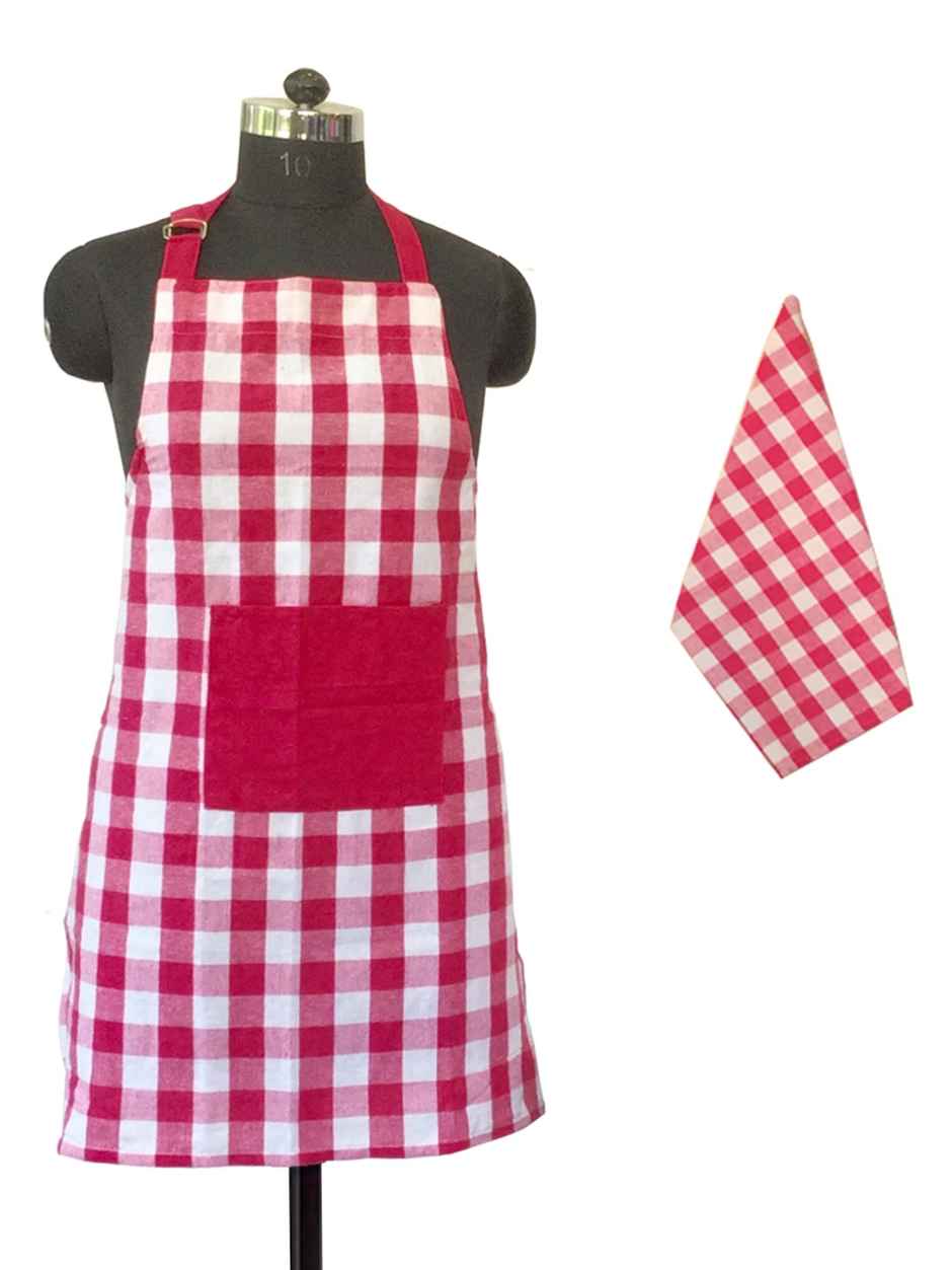 Lushomes Kitchen Apron Set - Lilac Checks