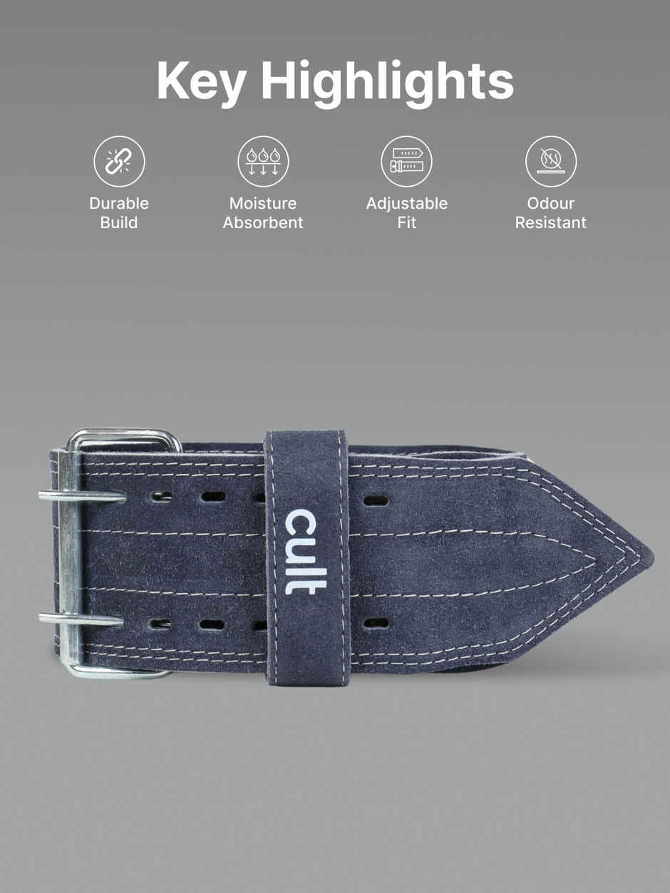 Cultfit Gym Belt Grey Suede Leather Unisex