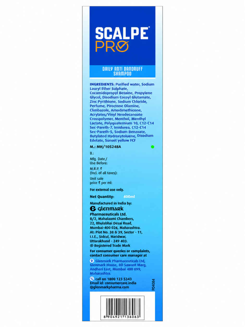 Scalpe Pro AntiDandruff Shampoo Removes Dandruff Strong Hair For Women & Men