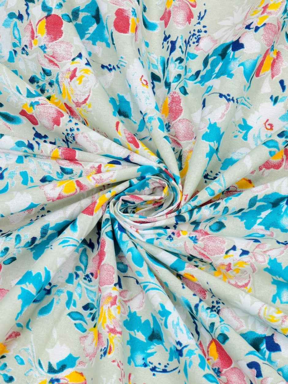 Bombay Dyeing Dream Lover 104 TC 100% Cotton Blue Single Size Bedsheet with 1 Pillow Cover