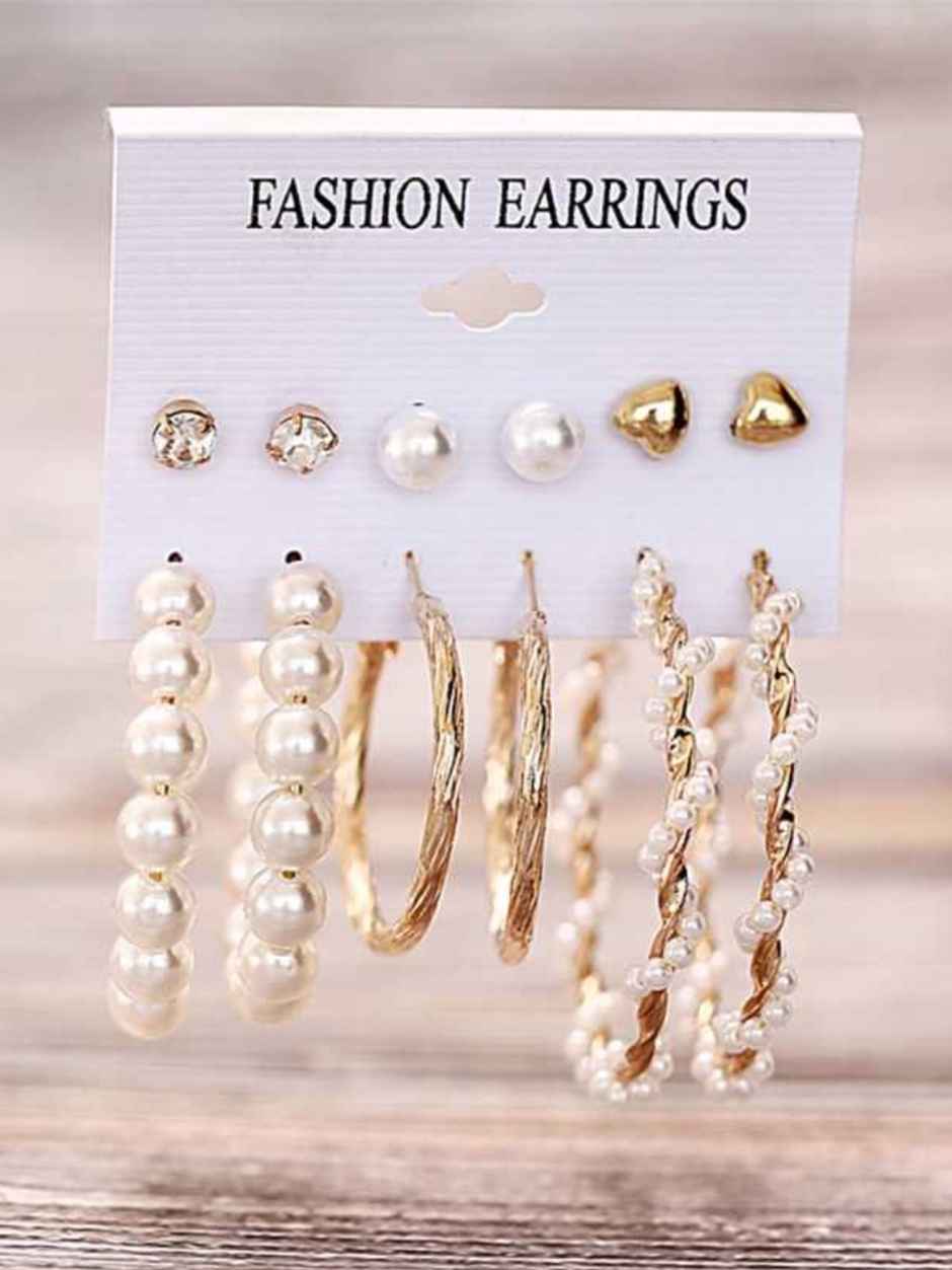 Youbella Fashion Jewellery Gold Plated Ear Rings Combo Of Earrings For Girls And Women(Ybear - 33259)