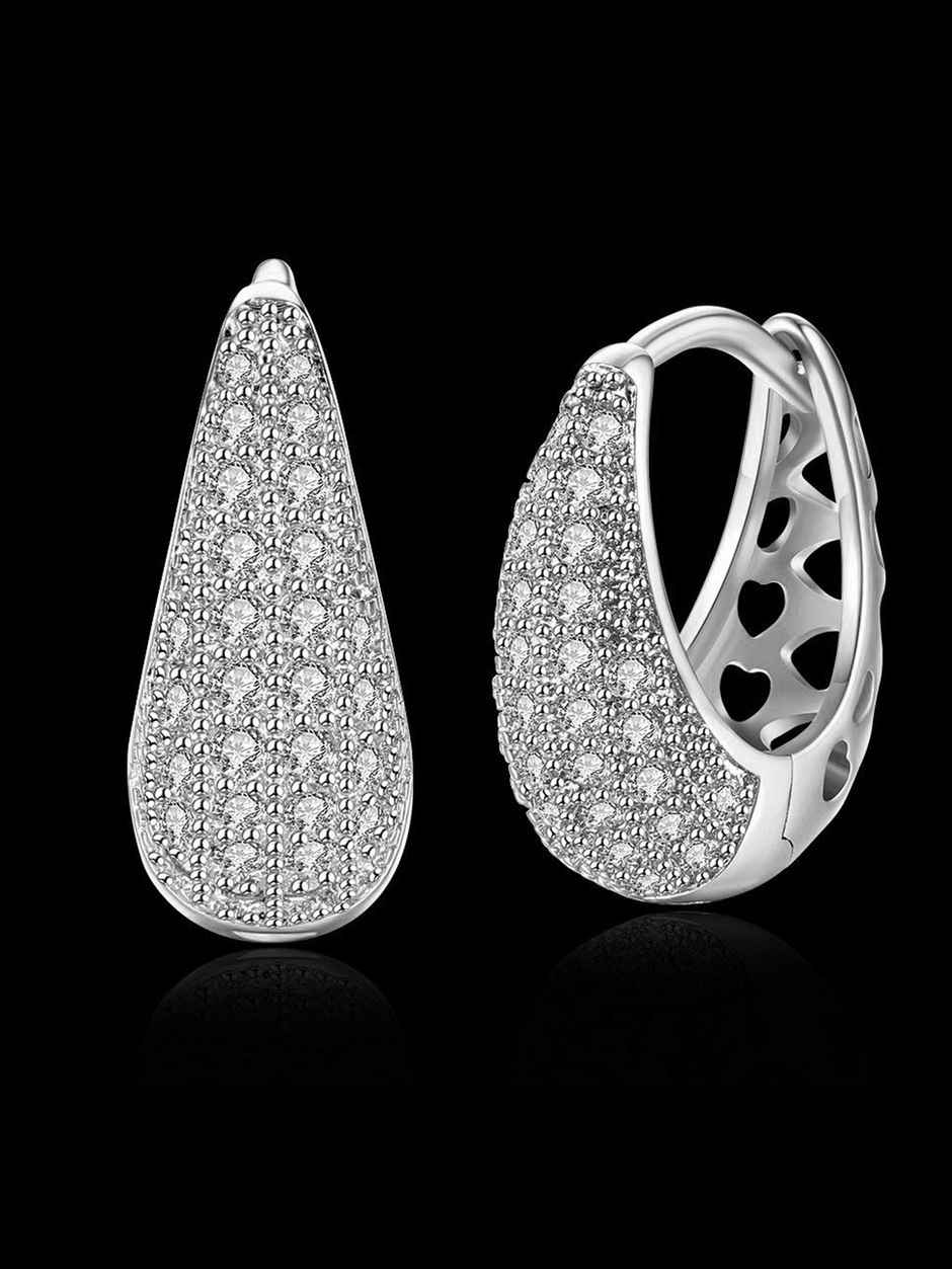 Youbella Jewellery Gold Plated Crystal Earrings For Girls And Women (Style 2 - Silver)(Ybear - 32776)