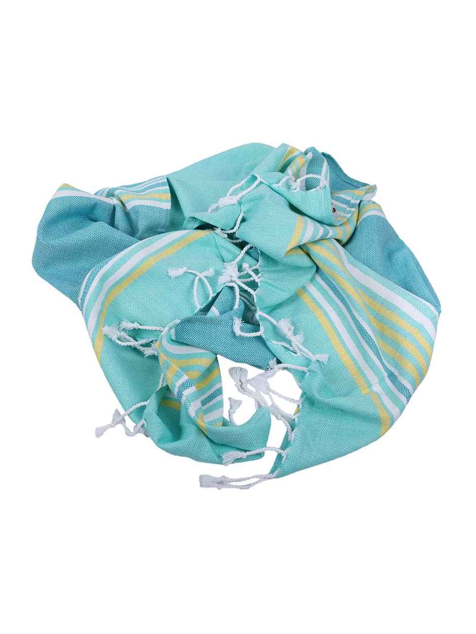 Bianca Ultra Soft Turkish Hammam Towel 100% Cotton 1pc Bath Towel | Jadore Stripe-Mint