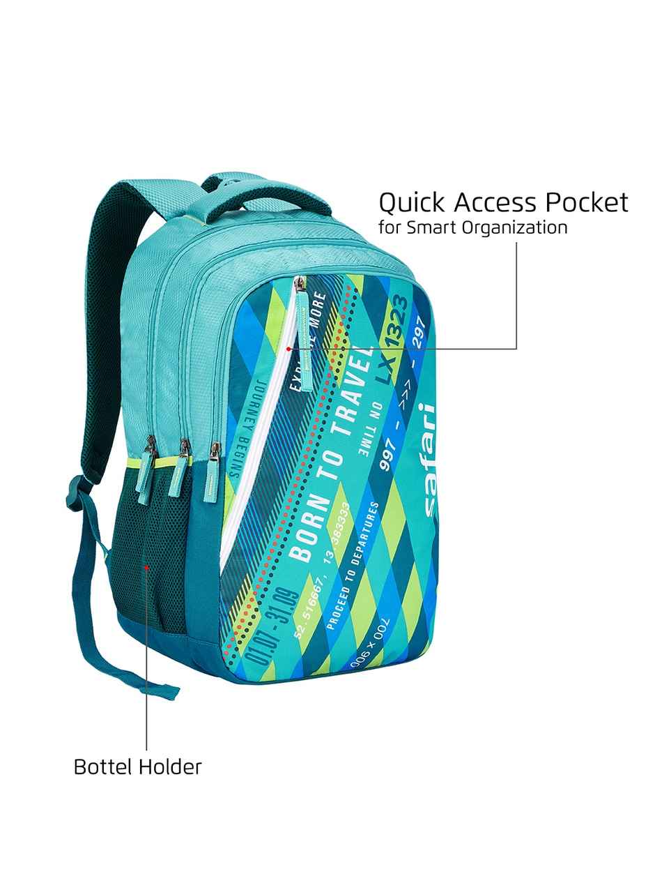 Safari Flight | 3 Compartment 37 L Green Printed Casual Backpack