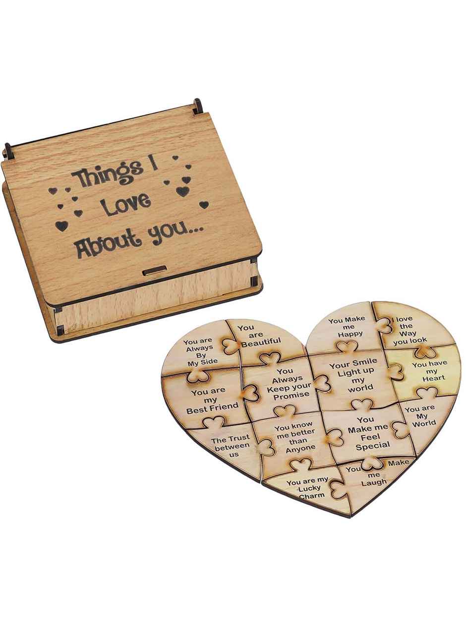 Wooden Love Notes Gift Box with 20 Heart Messages Set - Buy at ₹177 ...
