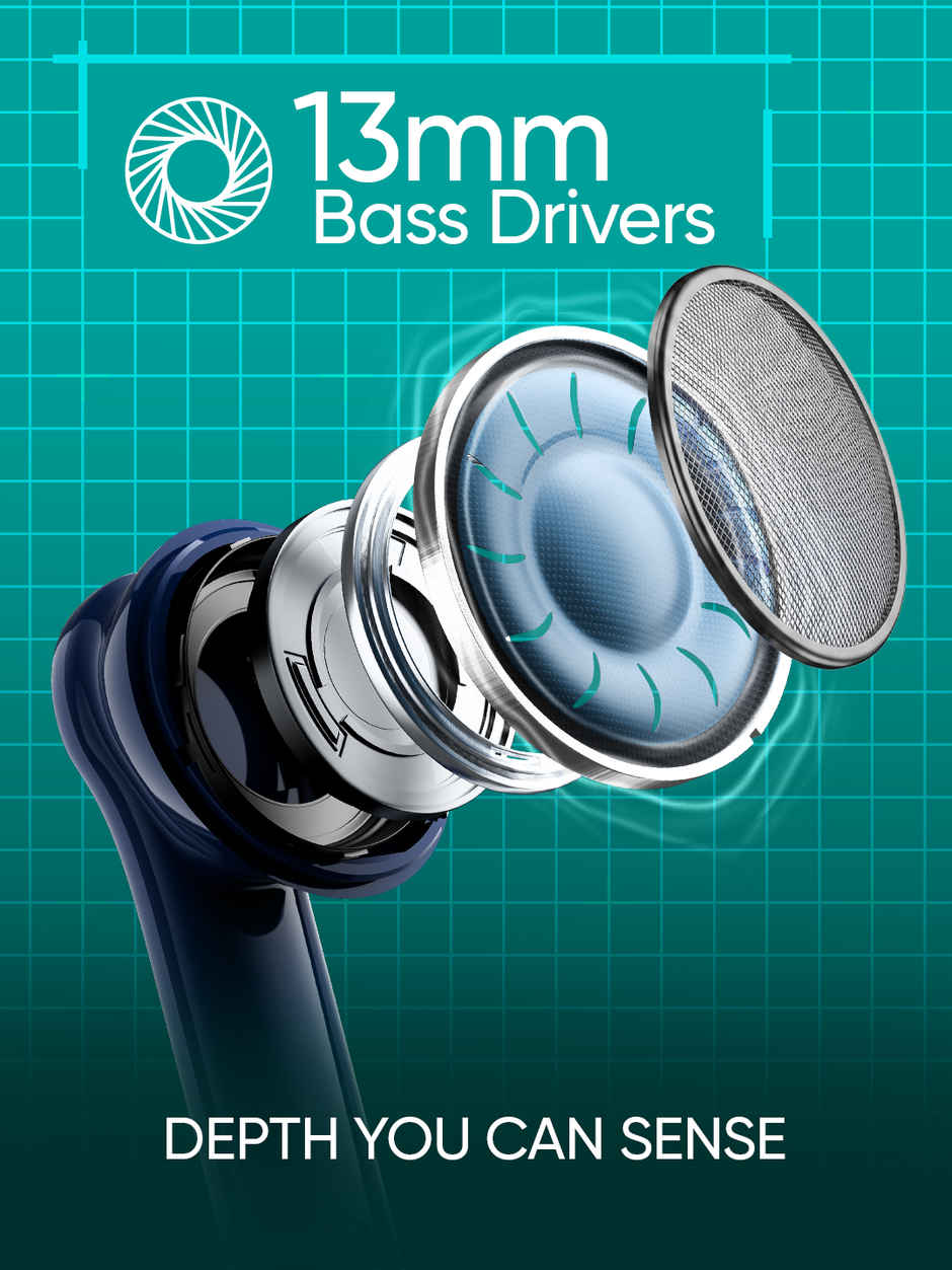 Mivi DuoPods Maxx TWS, 13mm Bass, 50H Playtime, AI ENC Calls, Gaming Mode, BT 5.3, Type C