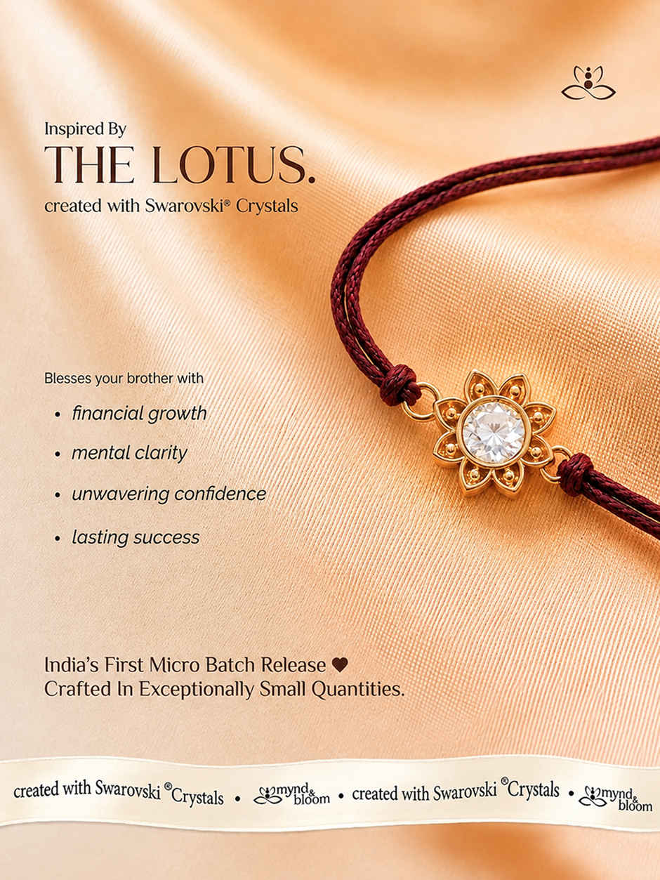Swarovski - Fleur de Lotus Rakhi Rakhi | Carat Gold Plating