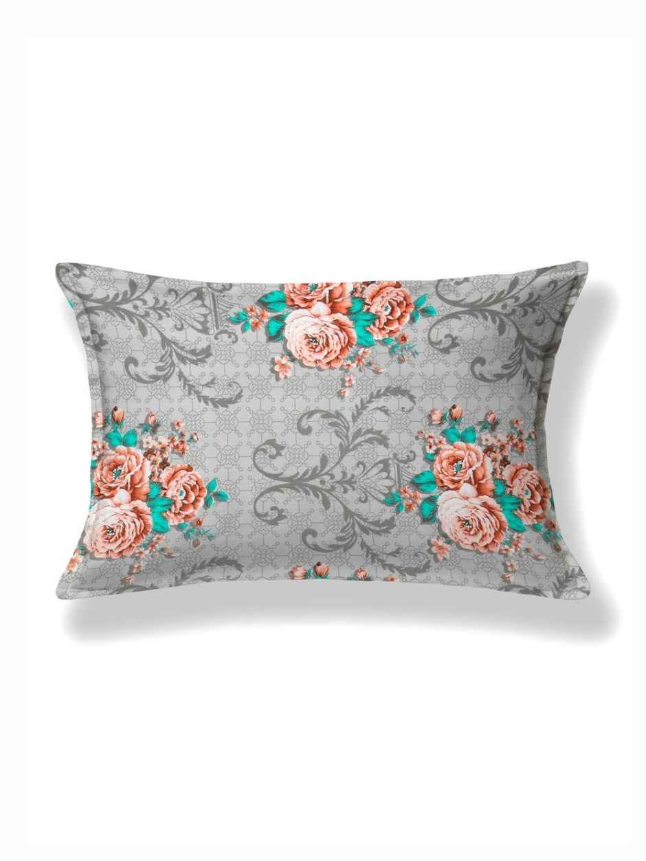 Bombay Dyeing Dream Lover 104 TC 100% Cotton Grey Single Size Bedsheet with 1 Pillow Cover