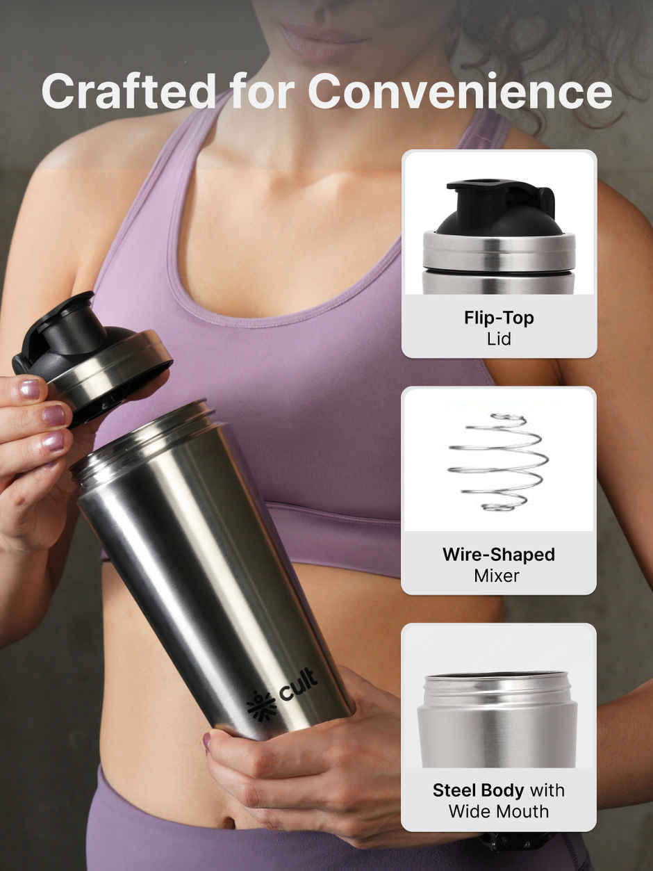 Cultfit Steel Shaker | Silver