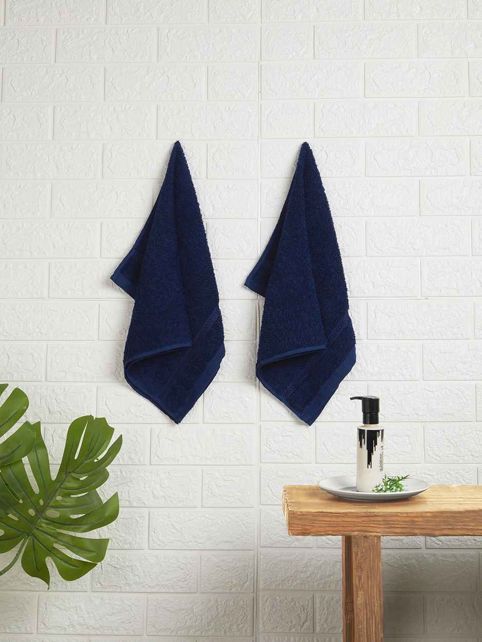 Welspun 380 Gsm 100% Cotton Dark Blue Hand Towel