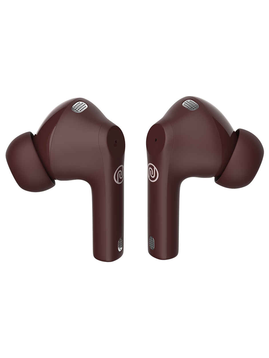 Noise Buds Nero TWS Earbuds with Rubberised Finish, Quad Mic ENC & 45H Playtime, IPX5 Water Resistance - Deep Wine