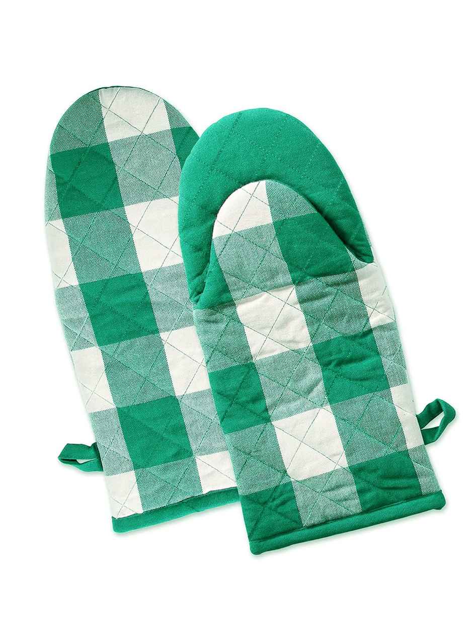 Lushomes Oven Gloves - Green Buffalo Checks | Frog Style