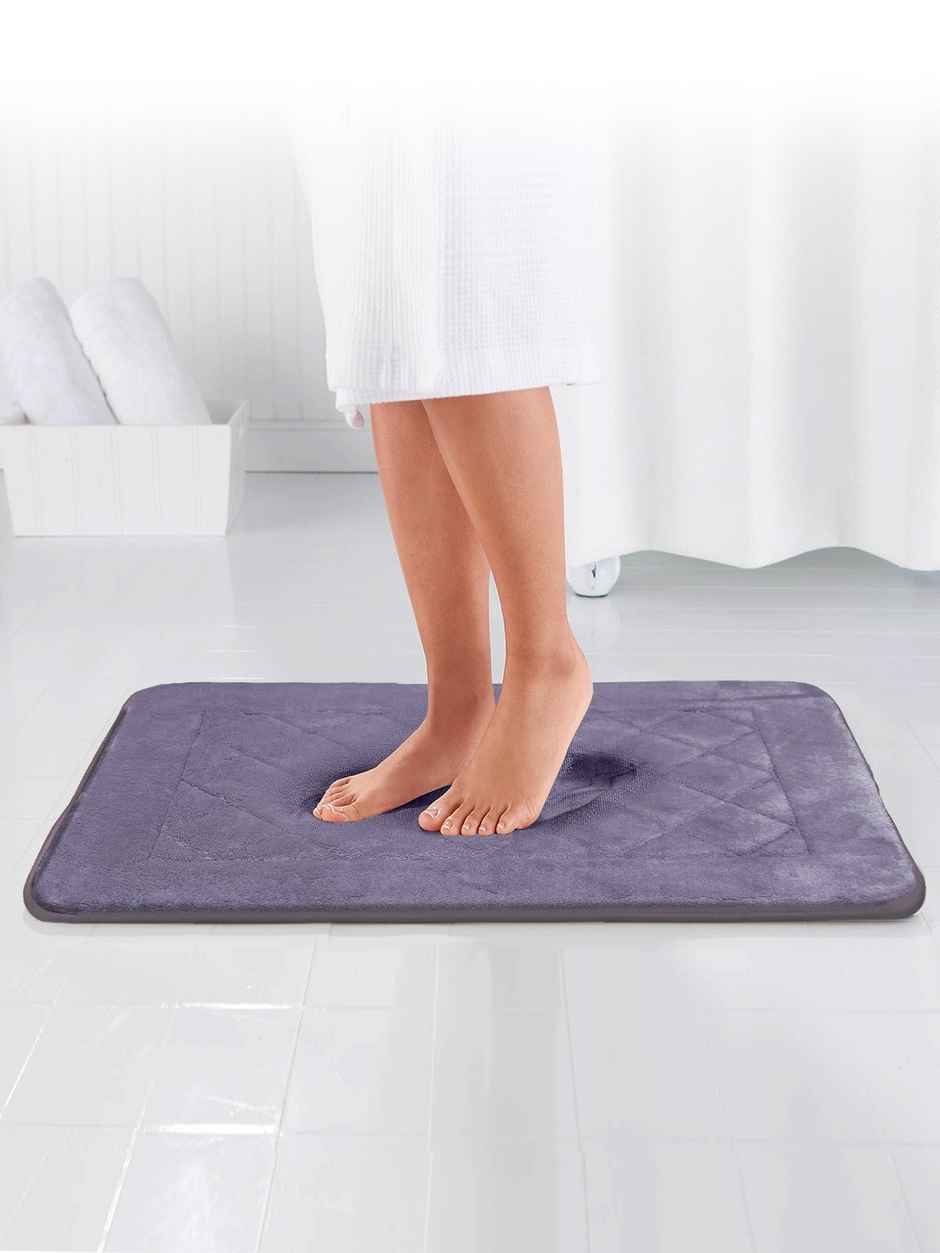 Bianca Memory Foam Anti Slip Bath Mat | Medium | Luxor Square - Grey