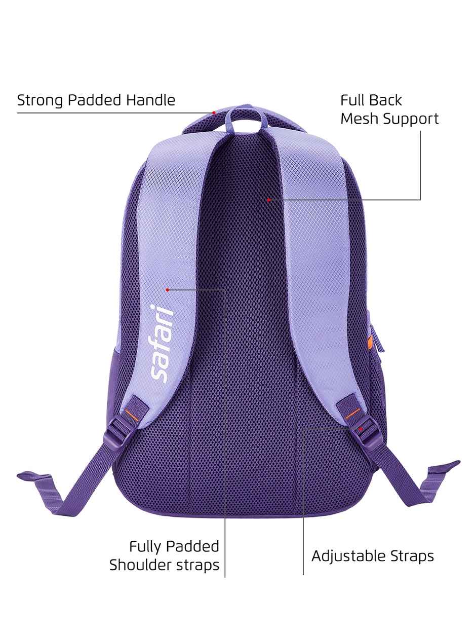 Safari Flight 37L Purple School Bag For Boys And Girls
