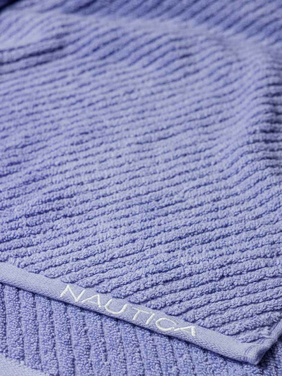 Nautica Fluffy Zero Twist 100% Cotton Towel -1pc Bath Towel | Cross View Solid-Grapemist