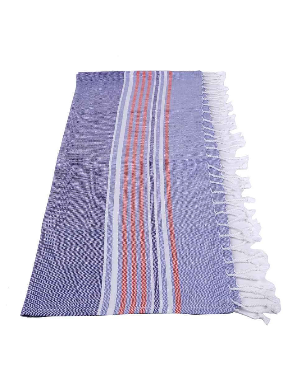 Bianca Ultra Soft Turkish Hammam Towel 100% Cotton 1pc Bath Towel | Jadore Stripe-Blue