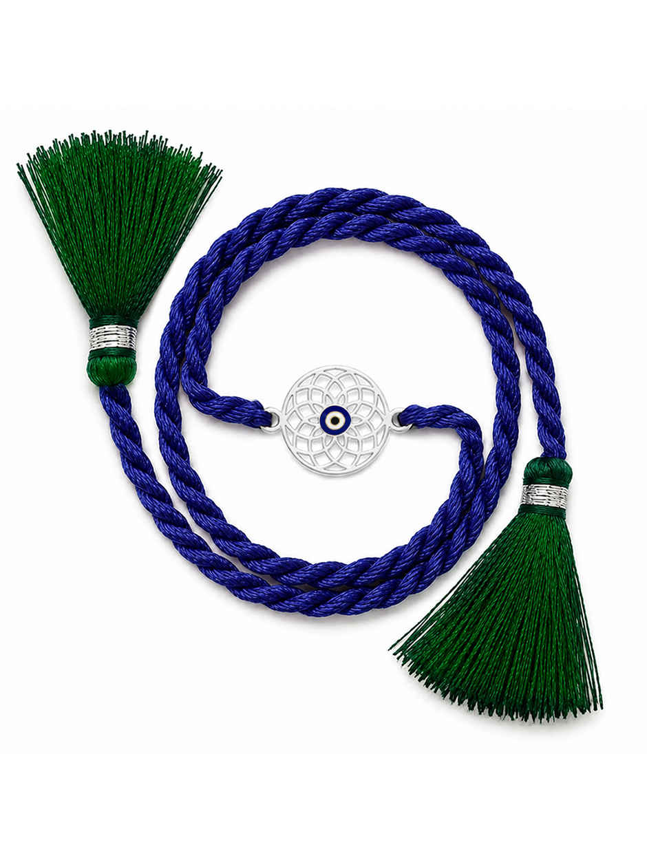 Mandala Evil Eye 925 Pure Silver Rakhi for Brother | Pack of 1 | Zavya