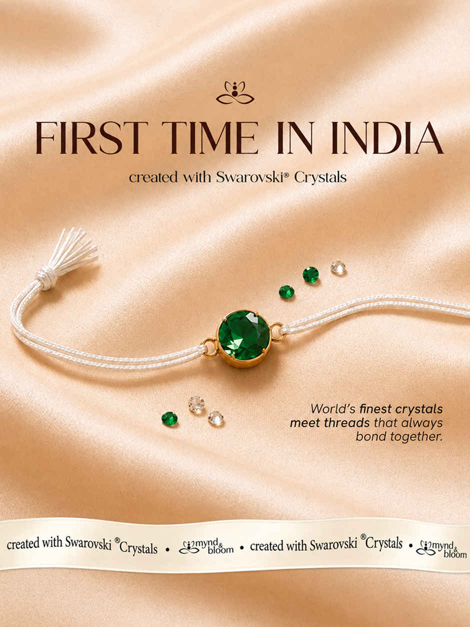 Swarovski - Emerald Eclat Rakhi Rakhi | Carat Gold Plating