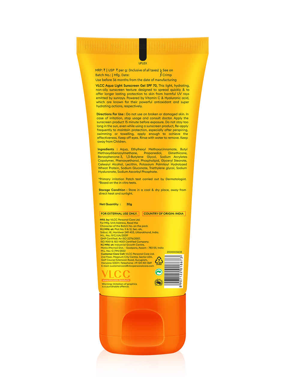 VLCC Aqua Light Sunscreen Gel SPF 70 PA++++