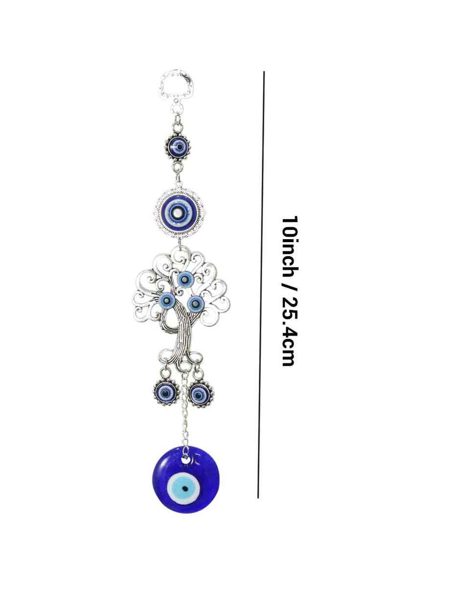 TIED RIBBONS Tree Of Life Evil Eye Wall Hanging | Dark Blue
