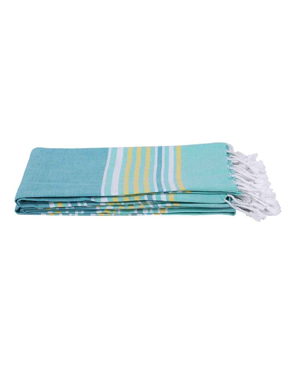 Bianca Ultra Soft Turkish Hammam Towel 100% Cotton 1pc Bath Towel | Jadore Stripe-Mint