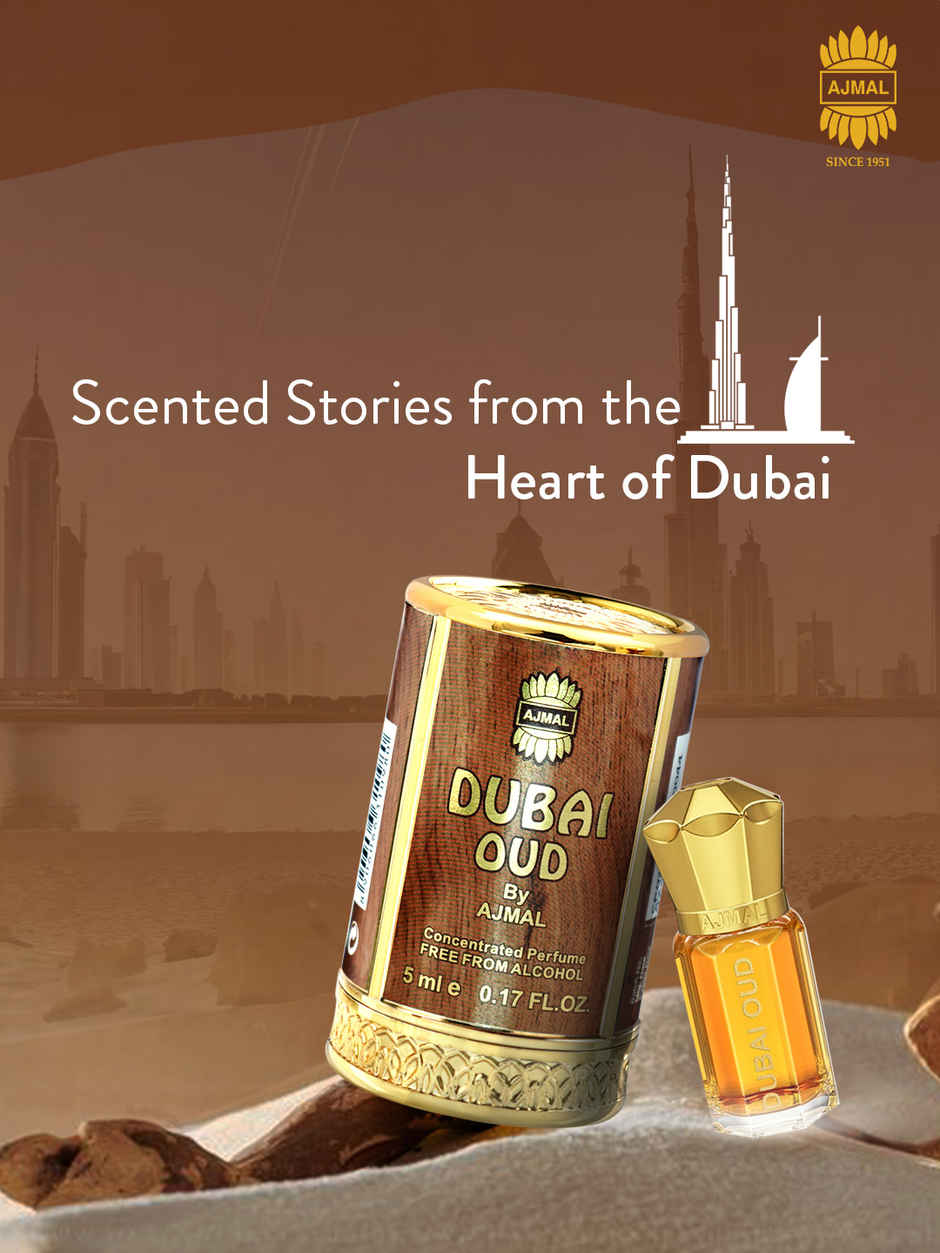 Ajmal Dubai Oud Attar Long Lasting Alcohol Free Perfume Oil for Men & Women