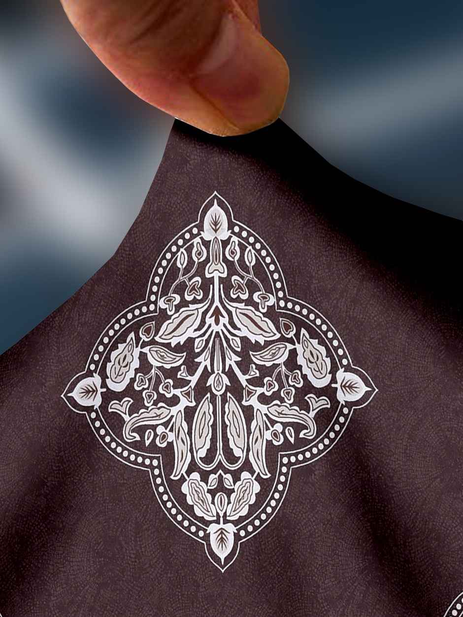 Cortina Elastic Strechable Printed One Seater Sofa Cover - Brown