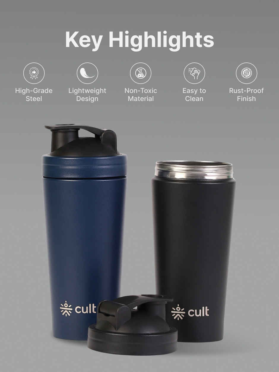 Cultfit Steel Shaker | Black