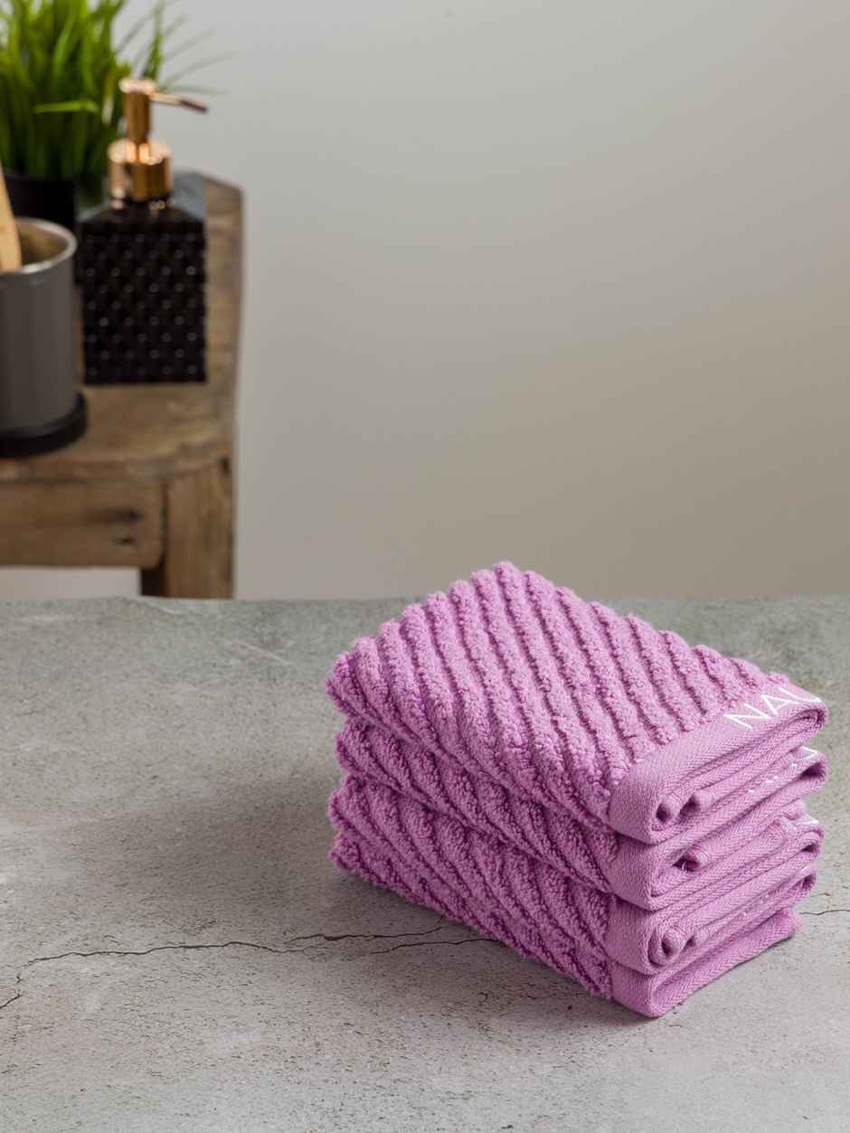 Nautica [5Pc] Fluffy Zero Twist 100% Cotton Towel -4-Face 1-Reed Diffuser | Cross View Solid-Lilac