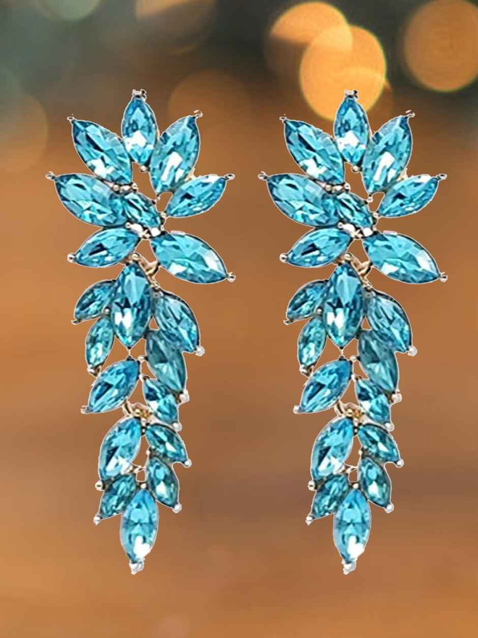 Youbella Jewellery Earrings For Women Crystal Earrings For Girls And Women (Aqua Blue)(Ybear - 32433)