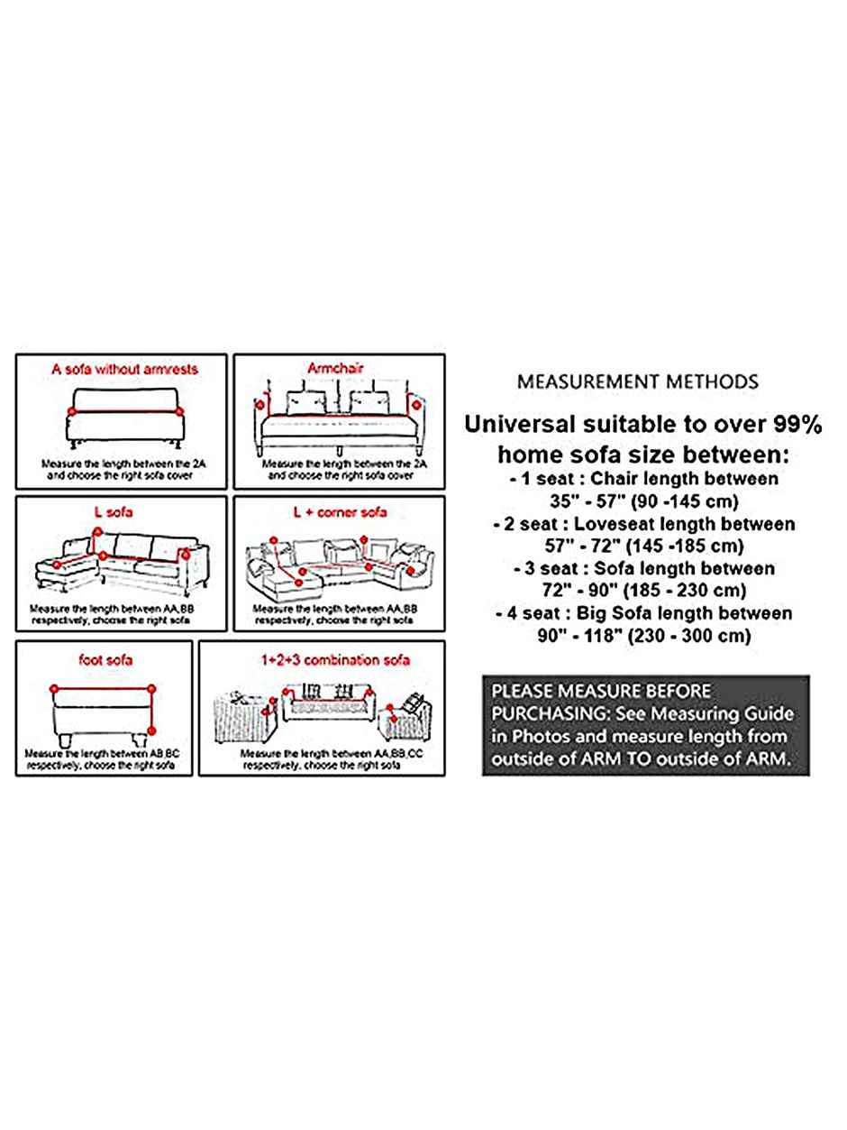 Cortina Elastic Strechable Printed One Seater Sofa Cover - Brown