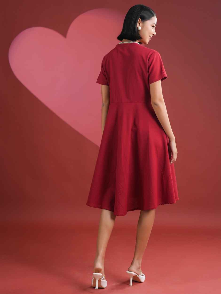 Sanskruti Homes Women Dress - Red | Solid Print Cotton | XXL