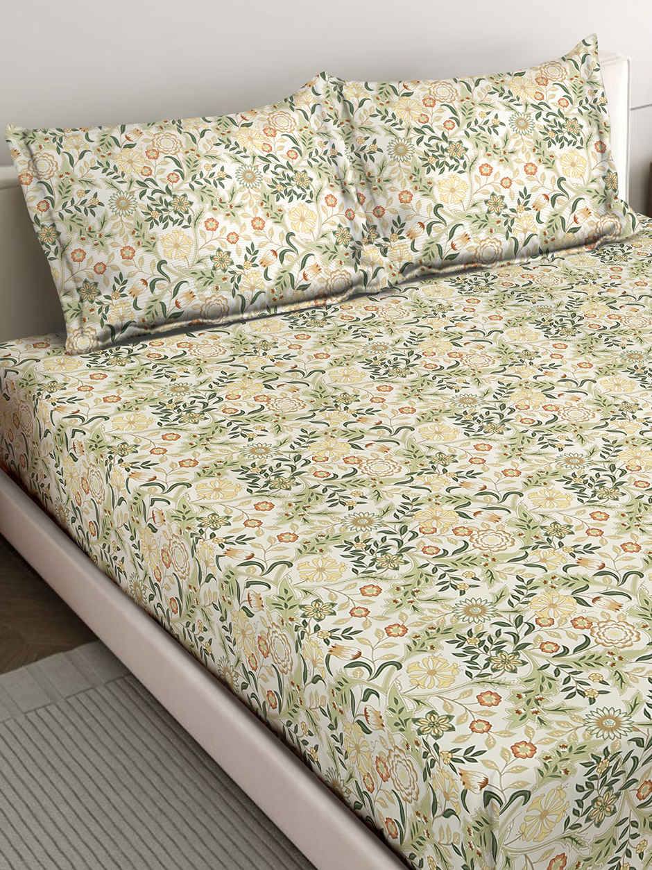 Status Imperial Corner Fitted Bedsheet | Heritage Herbarium | 198 x 182 cm