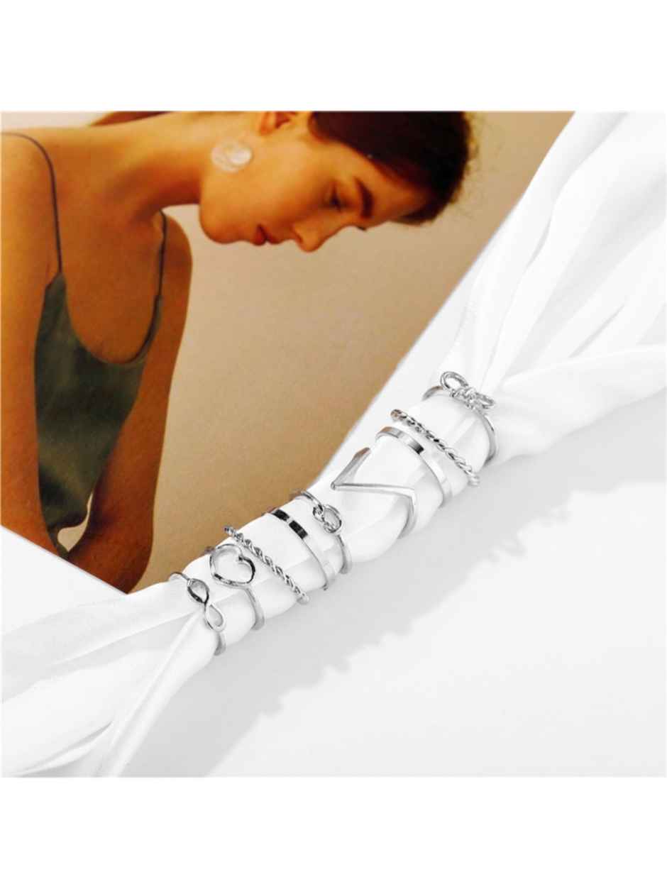 YouBella Jewellery Bohemain Oxidised Rings Combo of 9 Rings for Women and Girls (YBRG - 20123)