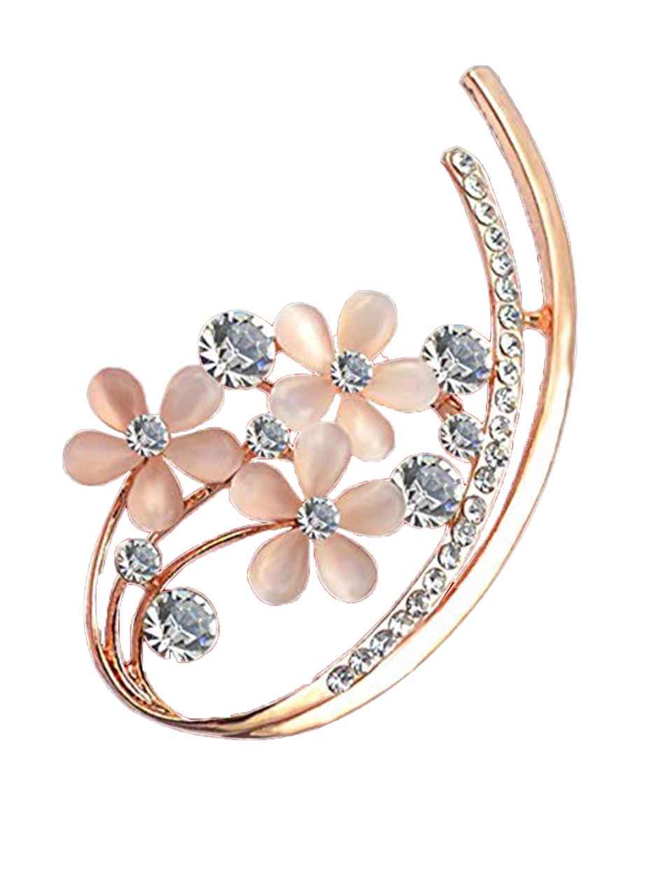 Youbella Stylish Floral Jewellery Gold Plated Brooches For Women (Golden) (Yb - Brooch - 85)