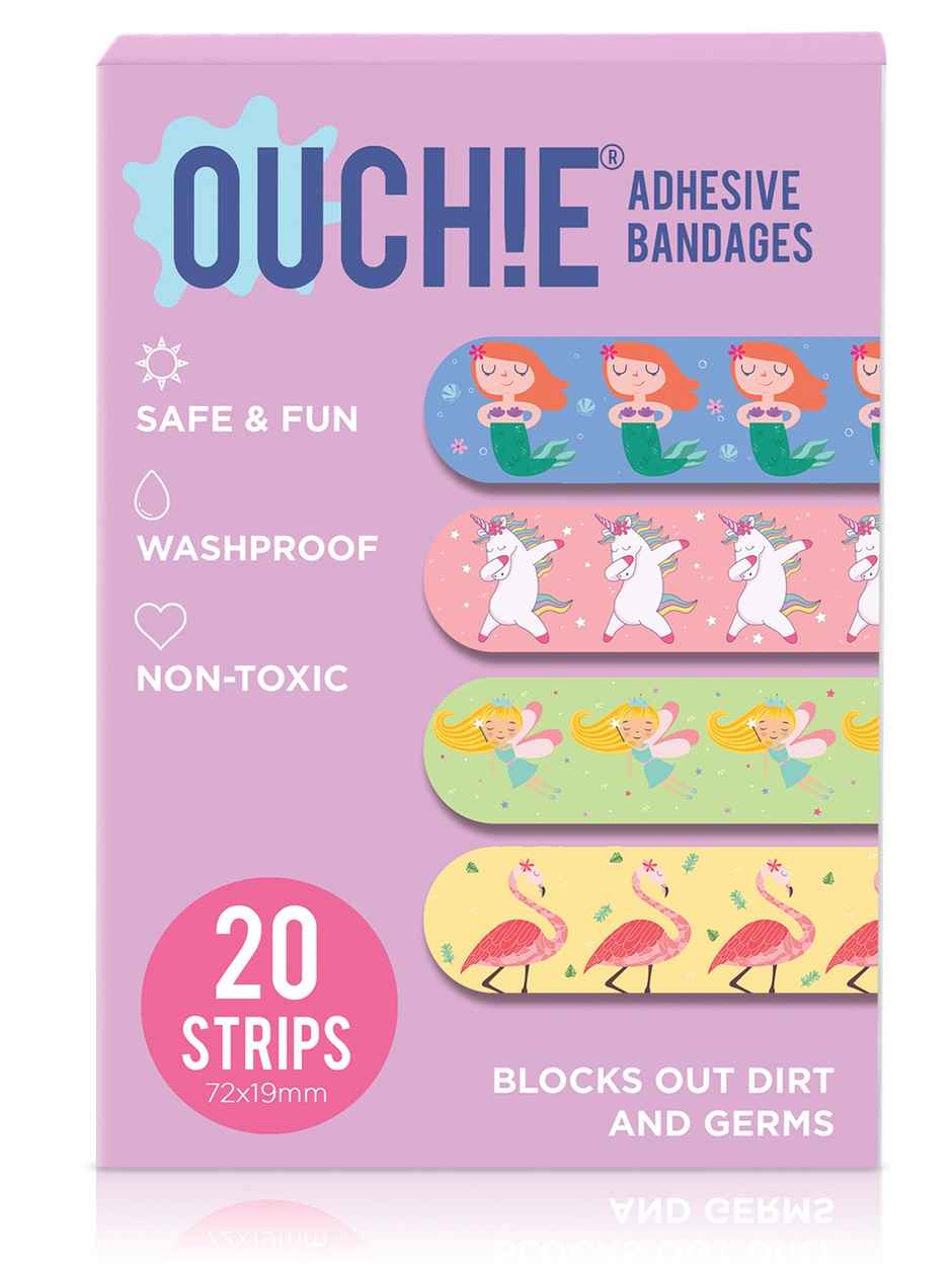 Ouchie Non-Toxic Printed Bandages Double Combo - Pink Blink & Fantasy Creatures