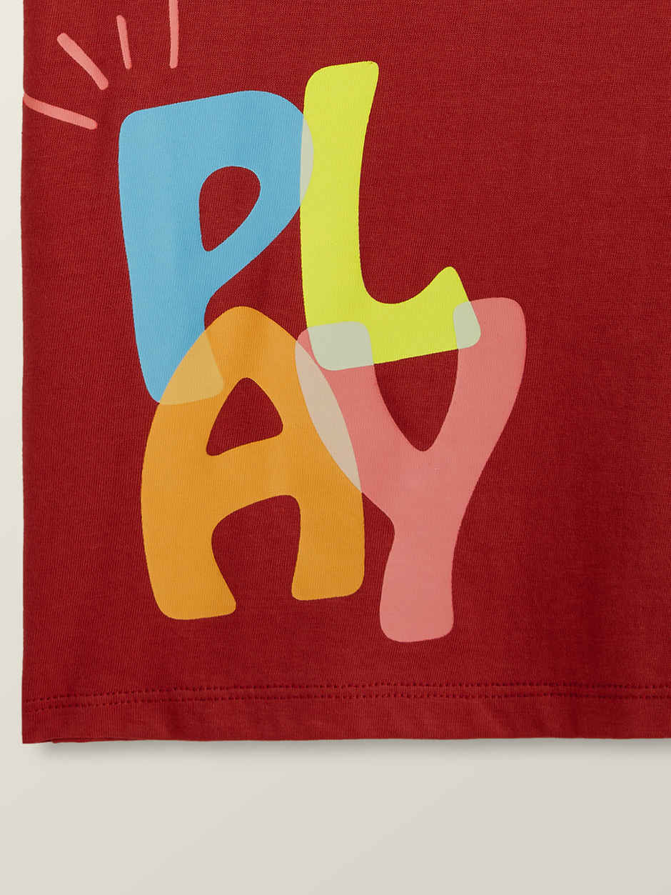 XY Life Kids T-shirts for Boys | 100% Combed Cotton | Antimicrobial Finish | 7-8Y | Dark Red