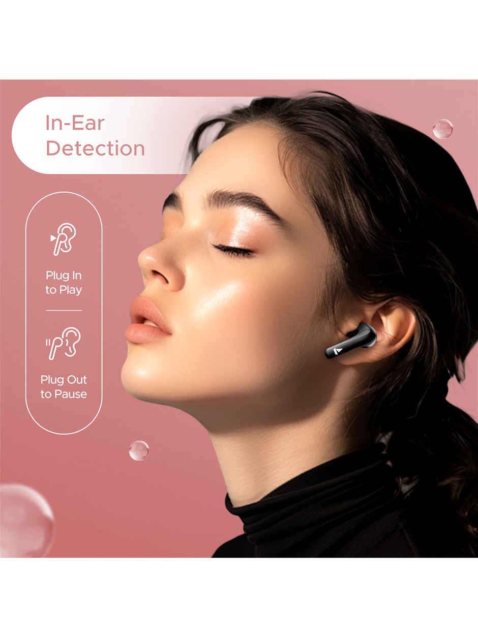 boAt Airdopes 155 Tws Earbuds W/ 40h Playtime, in-ear Detection, Quad Mics Enx Tech (Active Black)